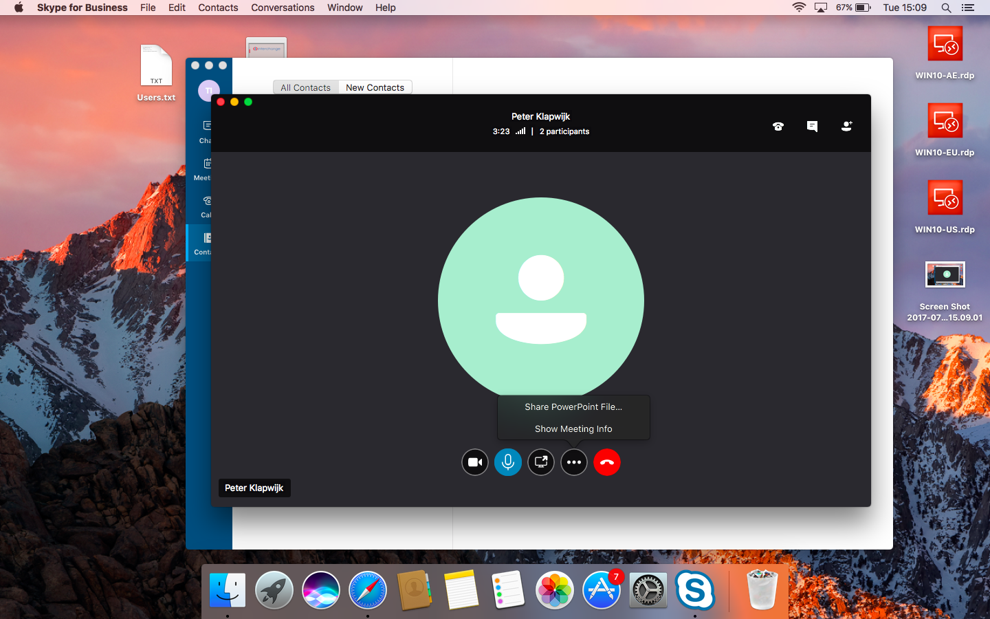 share one window in the new skype for a mac
